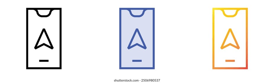 navigation icon. Linear, Blue Fill and Gradient Style Design Isolated On White Background