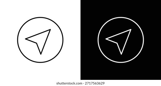 Navigationssymbol lineares Vektorsymbol. Bearbeitbare Strichlinien.