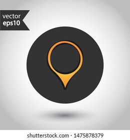 Navigation icon. Location in map tag vector sign. Destination point icon. Position mark sign. Geo location point icon. Geolocation flat symbol. GPS Round icon design