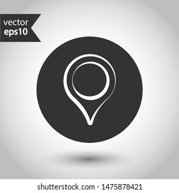 Navigation icon. Location in map tag vector sign. Destination point icon. Position mark sign. Geo location point icon. Geolocation flat symbol. GPS Round icon design