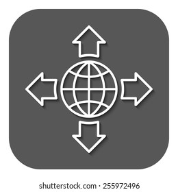 The navigation icon. Location symbol. Flat Vector illustration. Button