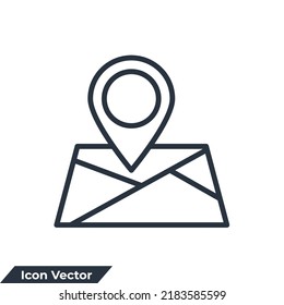ilustración vectorial del logotipo del icono de navegación. Plantilla de símbolo de ubicación de mapa para colección de diseño gráfico y web