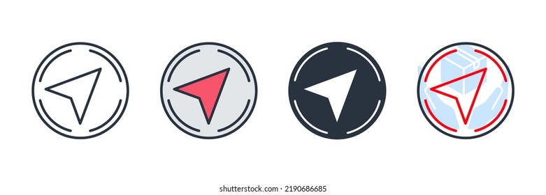 ilustración vectorial del logotipo del icono de navegación. Plantilla de símbolo de brújula para colección de diseño gráfico y web