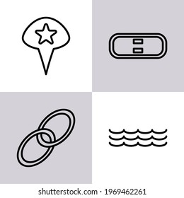 Navigation icon, map icon, favorite location icon, line icon style, suitable for map creation applications or travel advertisements