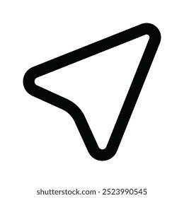 Icono de navegación. navegación, mapa, GPS, ubicación, brújula, cursor. Ilustración de icono de Vector
