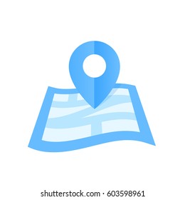 Navigation icon, map and mark