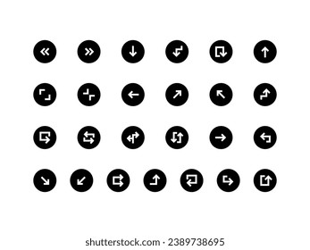 Navigation Icon Pack Circular Outline Style. Arrow Icons Collection Perfect for Websites, Landing Pages, Mobile Apps, and Presentations. Suitable for User Interface or User Experience UI UX.