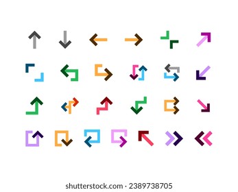 Navigation Icon Pack Colored Style. Arrow Icons Collection Perfect for Websites, Landing Pages, Mobile Apps, and Presentations. Suitable for User Interface or User Experience UI UX.