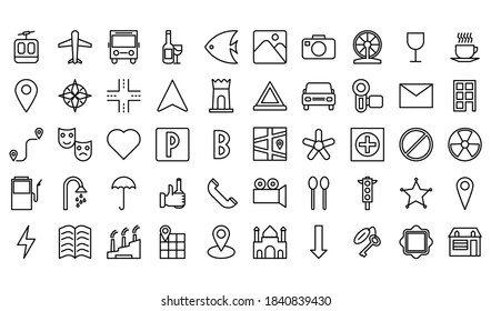 navigation icon pack. icons with minimalist concept line style. suitable for your project.Building icon pack. icons with minimalist concept line style. suitable for your project.