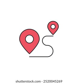 Navigation icon. Route symbol template for graphic and web design collection logo vector illustration