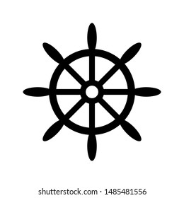 Navigation icon : rudder design trendy on white background