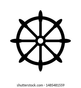 Navigation icon : rudder design trendy on white background