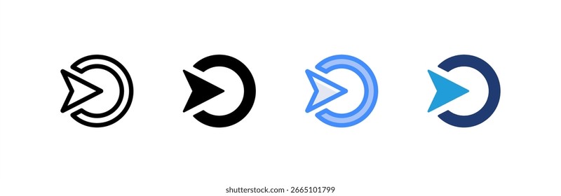 Navigation icon set multiple style collection. Vector illustration.