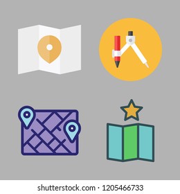 navigation icon set. vector set about map and compass icons set.