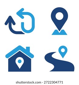 Navigation Icon Set Vector Design Template