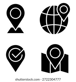 Navigation Icon Set Vector Design Glyph Template