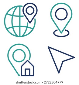 Navigation Icon Set Vector Design Template