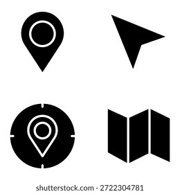 Navigation Icon Set Vector Design Glyph Template