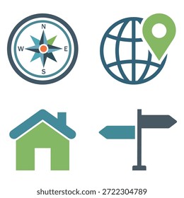 Navigation Icon Set Vector Design Template