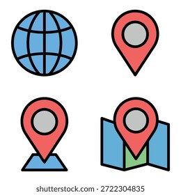 Navigation Icon Set Vector Design Template