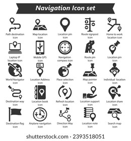 Navigation Icon Set, Vector Graphics