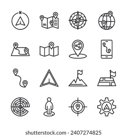 Ilustración vectorial del conjunto de iconos de navegación