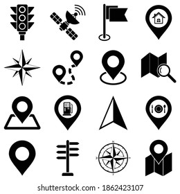 navigation icon set vector symbol