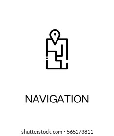 Navigation icon. Single high quality outline symbol for web design or mobile app. Thin line sign for design logo. Black outline pictogram on white background