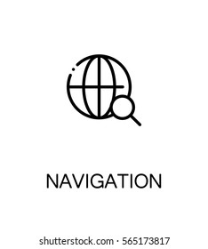 Navigation icon. Single high quality outline symbol for web design or mobile app. Thin line sign for design logo. Black outline pictogram on white background