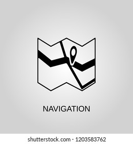 Navigation icon. Navigation symbol. Flat design. Stock - Vector illustration.