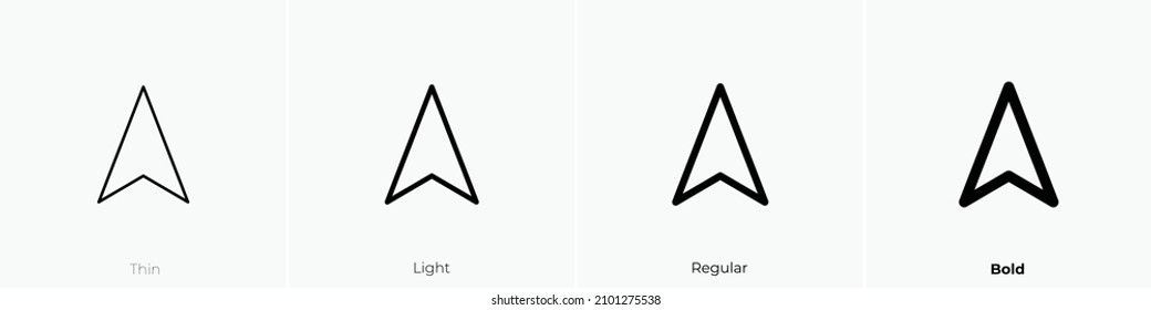 navigation icon. Thin, Light Regular And Bold style design isolated on white background