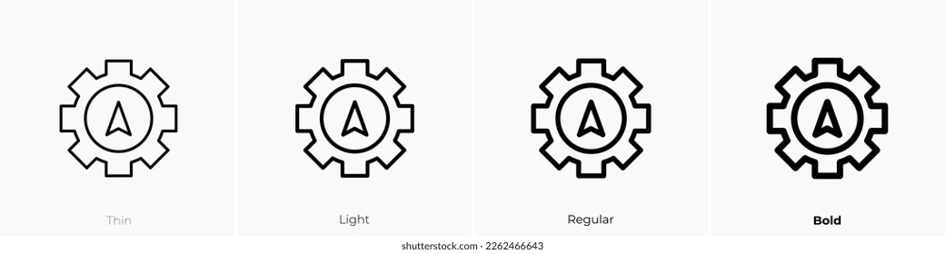 navigation icon. Thin, Light Regular And Bold style design isolated on white background