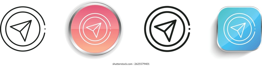 navigation icon. Thin Linear, Regular and Button Style Design Isolated On White Background