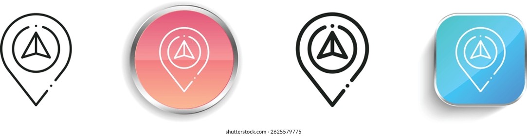 navigation icon. Thin Linear, Regular and Button Style Design Isolated On White Background