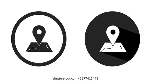 Icono de navegación. Diseño vectorial de icono de navegación de color blanco y negro. Vector de material.
