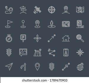 Navigation Icon Vector. Flat icon isolated on the black background. Editable EPS file. Vector illustration.