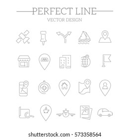 navigation icon, vector line