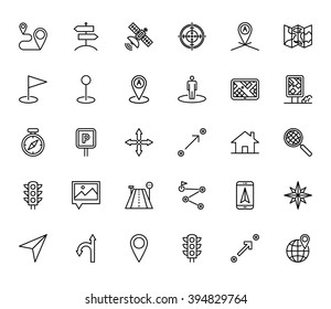 Navigation Icon Vector Set. Flat icon isolated on the white background. Editable EPS file. Vector illustration.
