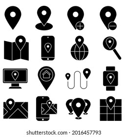 Navigation icon vector set. Location illustration sign collection.  Map symbol or logo.