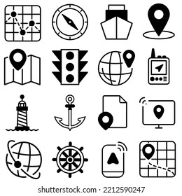 Navigation icon vector set. location illustration sign collection. route symbol. 