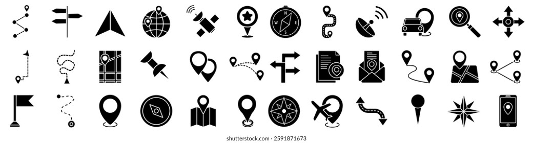 Navigation icon vector set. Trip illustration sign collection. Location symbol. Pin logo.