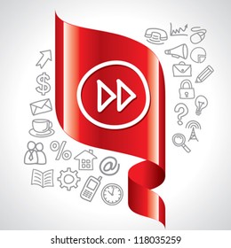 navigation icons and arrow button