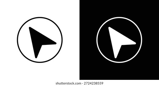 Concepto de Vector plano de iconos de navegación. Ilustraciones en blanco y negro