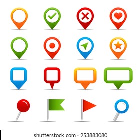 Navigation icons - Illustration Vector illustration of map pins and labels