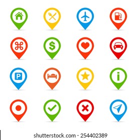 Navigation icons - Illustration Vector illustration of map pins and labels