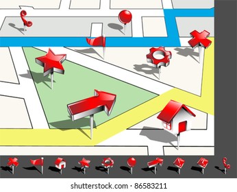 Navigation Icons with map