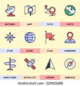 Navigation icons set.