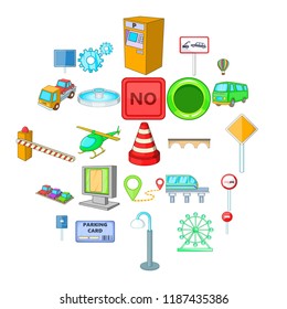 Navigation icons set. Cartoon set of 25 navigation vector icons for web isolated on white background