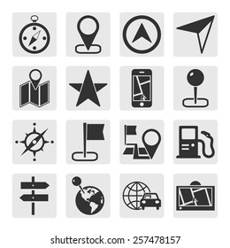 Navigation icons set. Set elements for design. Vector illustration.