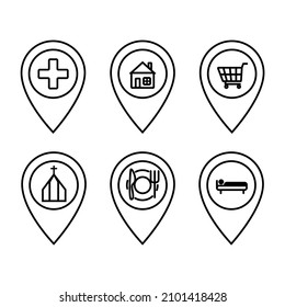 Navigation Icons Set - Line Series - Editable Stroke